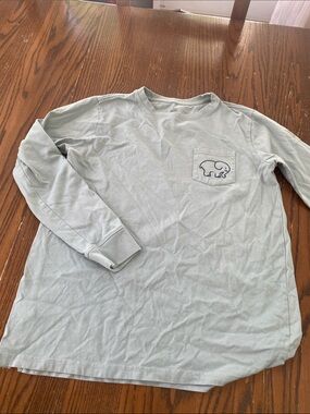 ivory ella Long Sleeve Pocket Tee - light blue